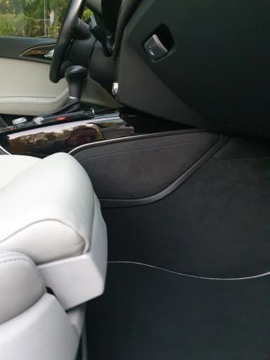 Piezas originales laterales de consola central Audi C7 4G con costura azul