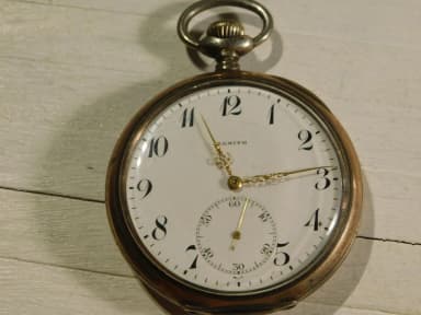 Zenith 800 Silver Grand Prix Paris 1900 Antique Pocket Watch with 15 Rubies