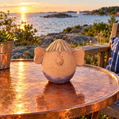Christina Keramik troll figur med signatur Birgitta Olsson