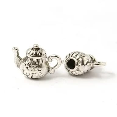 Antique silver teapot charm for sale