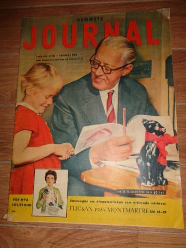 Hemmets magazine issue 11 from 1959 with Sven Jerring and King Frederik of Denma