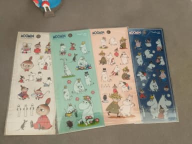 New Moomin transparent sticker pack with 4 pieces