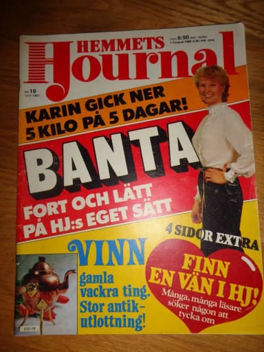 Hemmets Journal nº 19 de 1982 con Ove Tjernberg y otros
