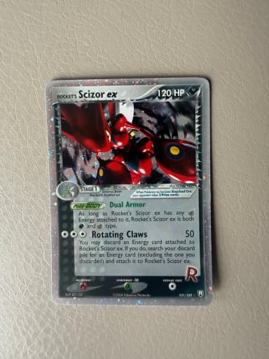 Rocket’s Scizor ex 101/109 holo harvinainen kortti vuodelta 2004