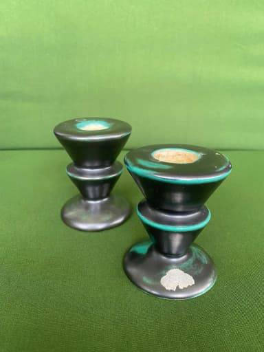 Par de candelabros Art Deco de los años 1930 por UE Upsala Ekeby