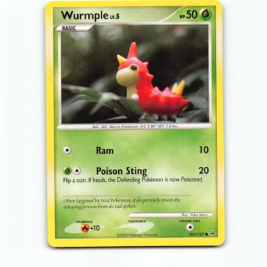 Wurmple Pokémon card from Platinum series 103/127