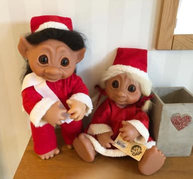 Vintage Weihnachts-Trolle Tomtemor und Tomtefar 45 cm von 1979