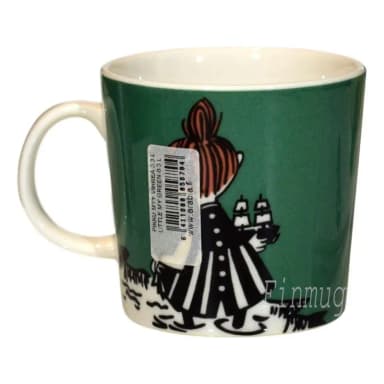 Taza Moomin verde Little My Glider con etiqueta