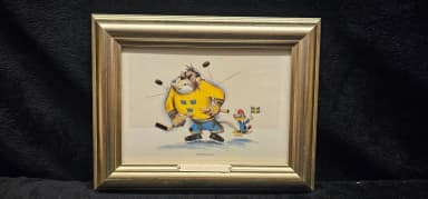 Lasse Åberg artwork featuring a monkey playing hockey