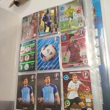 Collection of football cards from Panini and Topps