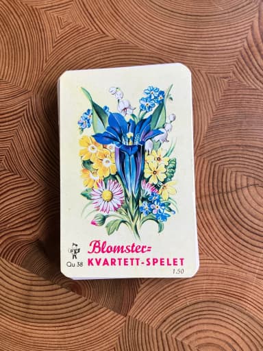 Flower quartet card game with 6 families and rules included