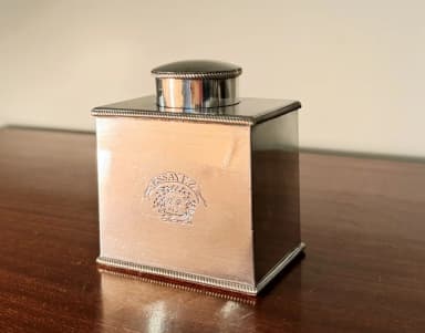 Art Deco französische Teedose aus Neusilber