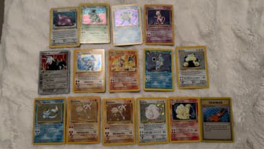 Vintage Pokémon collection with Charizard Holo and rare cards