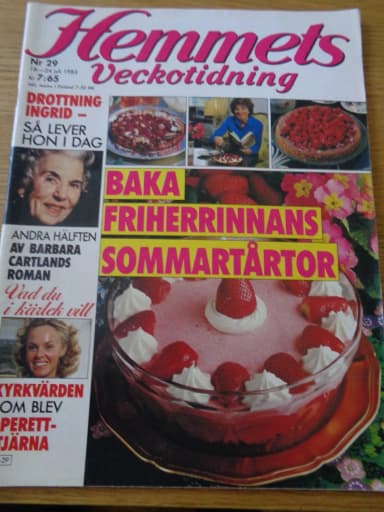 Revista Hemmets número 29 de 1983 con Viveka Anderberg e Inga Gill
