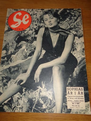 1955 Sophia Loren, Benke Nilsson, Dag Hammarskjöld keräilyesineitä
