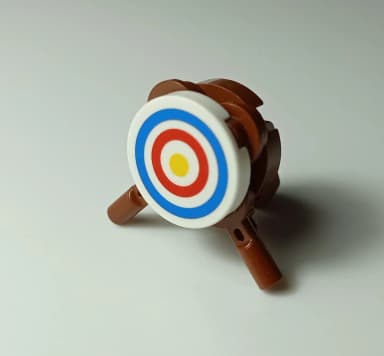 Lego archery target with forestmen knights and castle theme