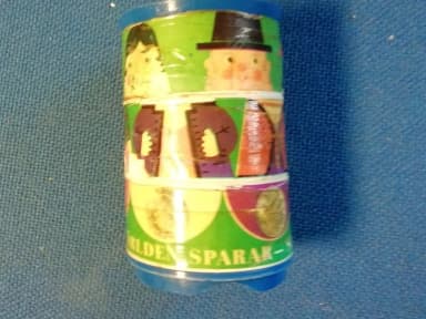 Sparbanken Familjebanken säästöpossu 1950-1960-luvulta