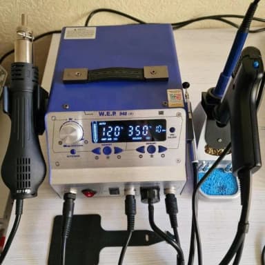 4-in-1 intelligente Lötstation mit Heißluftpistole und voreingestellten Kanälen