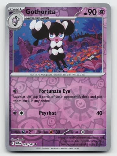 Gothorita 042/086 Reverse Holo White Flare Common Karte