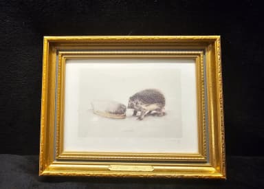 Lasse Åberg hedgehog figurine with brush reproduction