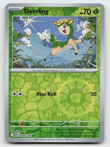Deerling 006/086 Reverse Holo White Flare Common Karte