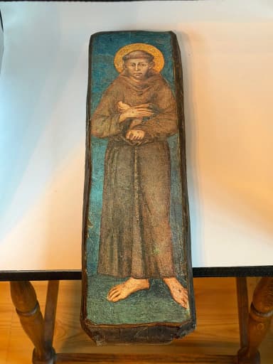 Pyhän Franciscus Assisilaisen puinen ikoni 40 cm seinäkoriste