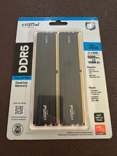 Crucial Pro DDR5 32GB (2x16GB) 6000MT/s CL48 RAM-Kit