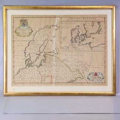 Edward Wellsin Nordenin käsin väritetty antiikkikartta noin vuodelta 1700