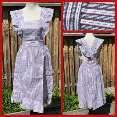 Retro vintage apron dress in deadstock condition