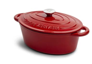 Orrefors Jernverk emaillierter Gusseisentopf 4 Liter rot