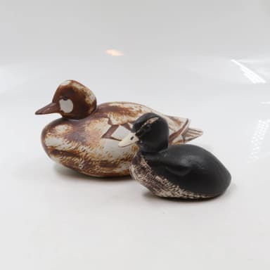 Gustavsberg stoneware sea bird figurines of eider and goldeneye