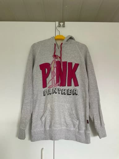 Pink Panther gray hoodie, size S