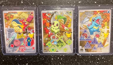 Pokemon Gen2 ensimmäisen kumppanin kuvituskortit Cyndaquil Chikorita Totodile