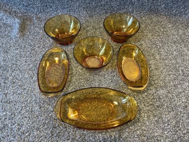 Conjunto de 6 piezas de vidrio marrón de Vereco France