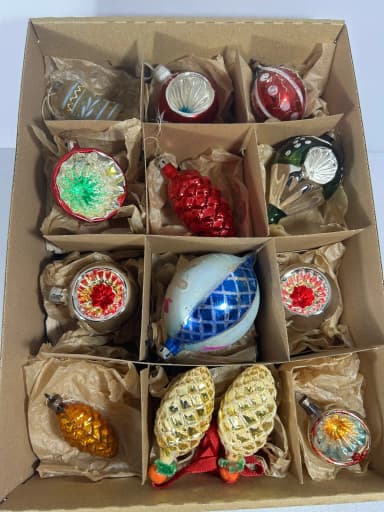 Adornos navideños antiguos de vidrio a la venta