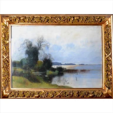 Carl Brandt Pastellbild in fantastischem farbenfrohem Rahmen