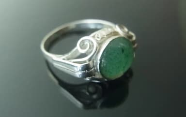 Antique silver jade ring from 935 silver