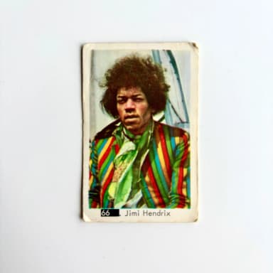 Jimi Hendrix Rookie-Karte aus der niederländischen Kaugummi-Serie 1967/68