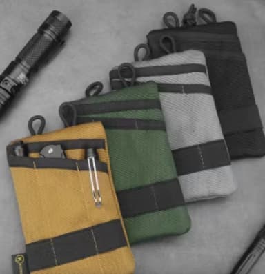 Green EDC wallet for money and tools