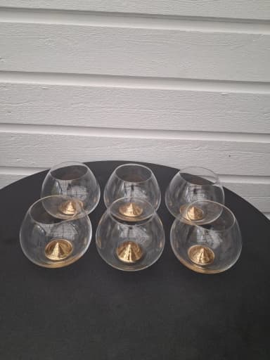 6 Ingegerd Råman 'Guld' Cognacgläser von Skrufs Glasbruk