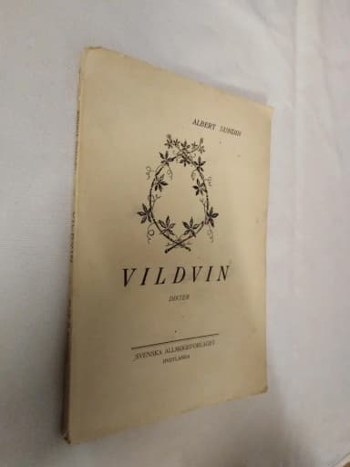 Libro de poesía Vildvin de Albert Sundin de 1928 en muy buen estado