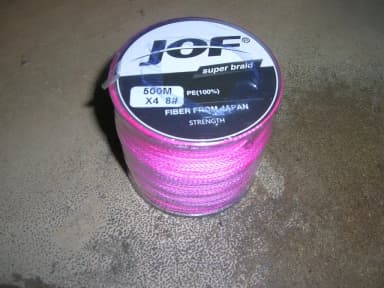 Nuevo sedal trenzado rosa JOF 500m 0,50 mm resistencia 45,5 kg