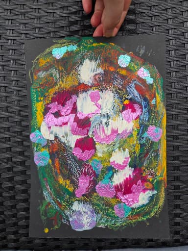 Set mit 3 abstrakten Acrylgemälden