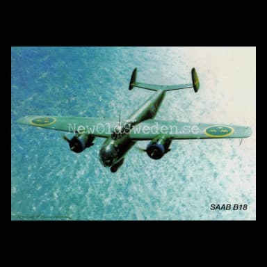 SAAB B18 aviation postcard A5 size
