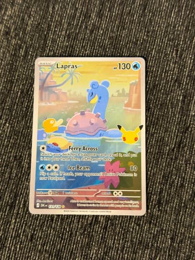 Lapras Full Art 30th Celebration Pokemon Card 131/128