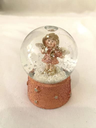 Schneekugel mit Schneeengel, 4,5 cm Durchmesser, 7 cm Höhe, neu