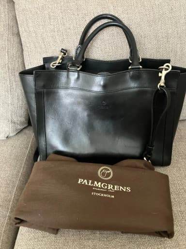 Palmgrens schwarze Leder-Aktentasche in sehr gutem Zustand