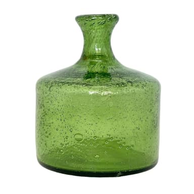 Erik Höglund signierte grüne Glasflasche oder Vase von Boda