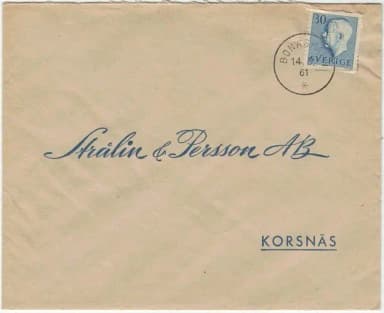 Bonäshamn Hammerdal NSt 59b auf zwei Briefen von 1957 und 1961
