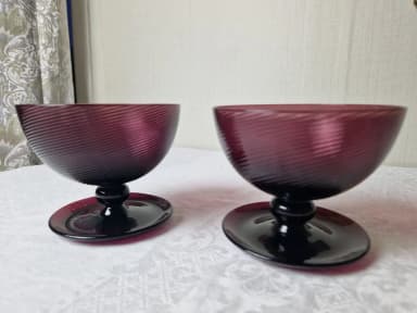 2er-Set Retro-Glas-Dessertschalen von Lennart Andersson